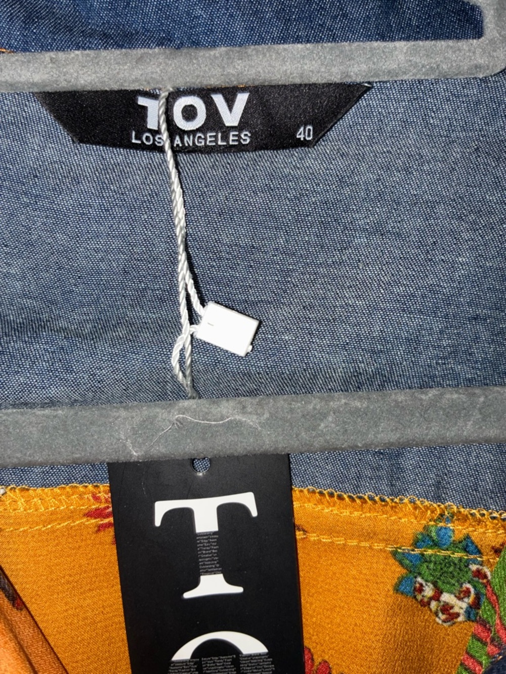 TOV Holy Patterned Maxi Shirt Button Dress With Denim Trim Size 40 New With Tag - Picture 7 of 11